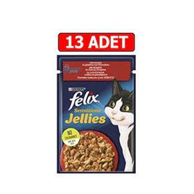 Felix 13x85 gr Domatesli Sığır Etli Yaş Kedi Maması