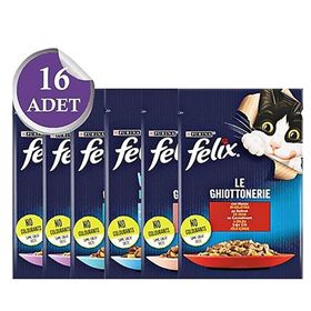 Felix 16x85 gr Karışık Paket Pouch Kedi Konservesi