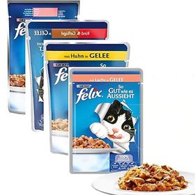 Felix 20x100 gr Karışık Paket Pouch Kedi Konservesi