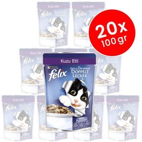 Felix 20x100 gr Kuzu Etli Yetişkin Kedi Konservesi