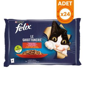 Felix 24x85 gr 4 Adet Multipack Sığır ve Tavuklu Yetişkin Yaş Kedi Maması