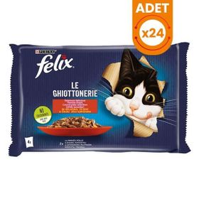 Felix 24x85 gr 4 Adet Multipack Sığır ve Tavuklu Yetişkin Yaş Kedi Maması