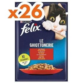 Felix 26X85 Gr Pouch Le Ghiottonerie Sığır Etli Yaş Kedi Maması
