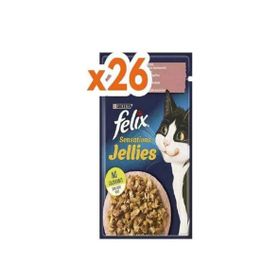 Felix 26x85 Gr Sensation Somonlu Karidesli Jel Pouch Kedi Yaş Mama