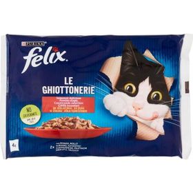 Felix 4X4X85 Gr Multipack Sığır ve Tavuklu Yetişkin Yaş Kedi Maması