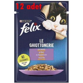 Felix 85 gr 12 Adet Pouch Le Ghiottonerie Kuzu Etli Yaş Kedi Maması