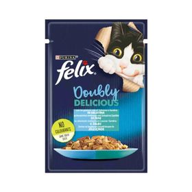 Felix 85 gr Çifte Lezzet Somonlu ve Sardalyalı Yetişkin Kedi Konservesi
