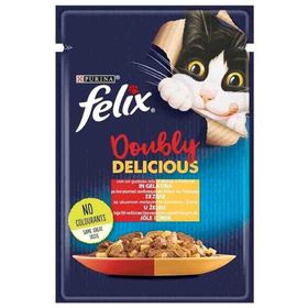 Felix 85 gr Çifte Lezzet Tavuk Sığır Etli Yetişkin Kedi Konservesi