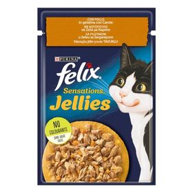 Felix 85 gr Pouch Jel İçinde Tavuklu ve Havuçlu Yetişkin Kedi Konservesi