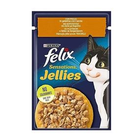 Felix 85 gr Sensations Tavuk Havuç Jel Pouch Kedi Konservesi