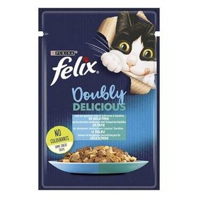 Felix Çifte Lezzet Somonlu ve Sardalyalı Yaş 85 gr Kedi Maması