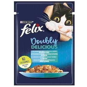 Felix Çifte Lezzet Somonlu ve Sardalyalı Yaş13x85 gr Kedi Maması