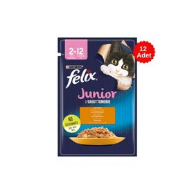 Felix Junior Tavuklu Pouch 85 gr 12 Adet Yavru Kedi Konserve Maması