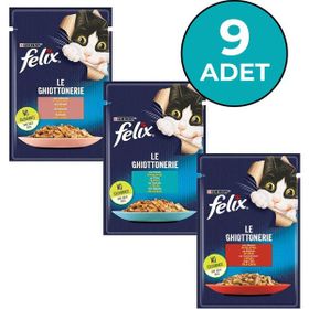Felix Karışık 85 gr x 9 Adet Yetişkin Kedi Yaş Maması