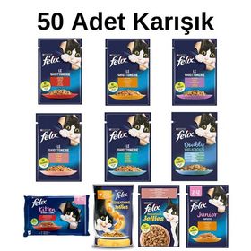 Felix Karışık Yaş Pouch 50x85 gr Yetişkin Kedi Maması