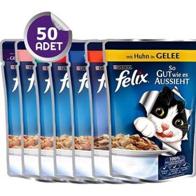 Felix Karışık Yaş Pouch 50x85 gr Yetişkin Kedi Maması