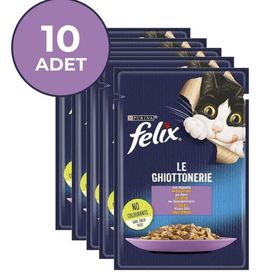 Felix Kuzu Etli 85 gr x 10 Adet Yetişkin Kedi Yaş Mama