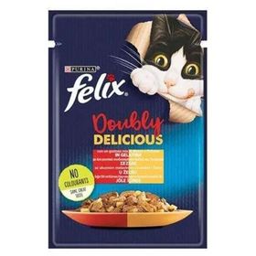 Felix Pouch Doubly Delicious Sığır Etli ve Tavuklu Yaş 85 gr Kedi Maması
