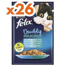 Felix Pouch Doubly Delicious Somon ve Sardalyalı Yaş 85x26 gr Kedi Maması