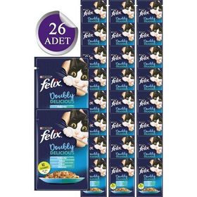 Felix Pouch Sardalya ve Somonlu 26x85 gr Yetişkin Kedi Maması