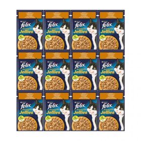 Felix Pouch Sensations Jellies Tavuk Etli ve Havuçlu 12x85 gr Yaş Kedi Maması