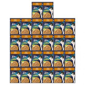 Felix Pouch Sensations Jellies Tavuk Etli ve Havuçlu 26x85 gr Yaş Kedi Maması