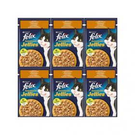 Felix Pouch Sensations Jellies Tavuk Etli ve Havuçlu 6x85 gr Yaş Kedi Maması