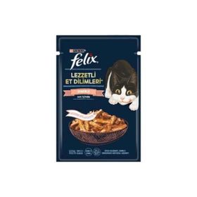 Felix Pouch Tasty Shreds Somonlu Lezzetli Et Dilimleri 80 gr Yaş Kedi Maması
