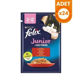 Felix Sensations Junior Taze Jöle İçerisinde Sığır Etli 24x85 gr Yavru Yaş Kedi Maması