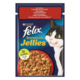 Felix Sensations Taze Jöle İçerisinde Domates Soslu Sığır Etli 85 gr Yetişkin Konserve Kedi Maması