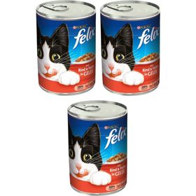 Felix Sığır Etli 3x400 Konserve Yaş Kedi Maması