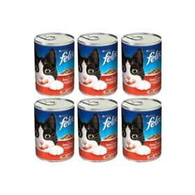 Felix Sığır Etli 6x400 gr Yetişkin Kedi Konserve Maması
