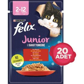 Felix Sığır Etli Pouch 20 x 85 gr Yavru Kedi Yaş Mama Konserve