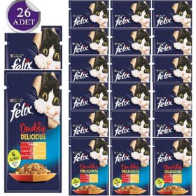 Felix Sığır Etli ve Kanatlı Yaş Özel 26x85 gr Kedi Maması