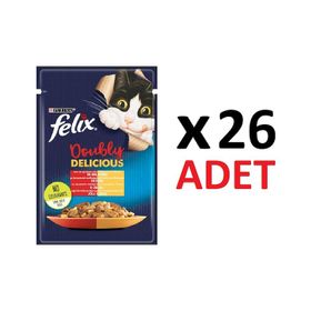 Felix Sığır Etli ve Kümes Hayvanlı 26x85 gr Konserve Kedi Maması