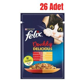 Felix Sigir Etli Ve Kumes Hayvanli Pouch 26x85 gr Kedi Konservesi