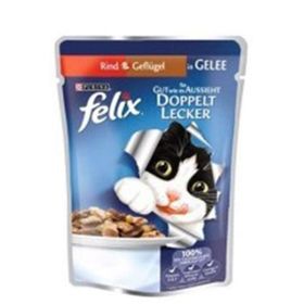 Felix Sığır Etli ve Tavuklu 6x100 gr Kedi Maması