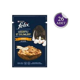 Felix Tasty Shreds Somonlu Et Dilimli Yaş 26x80 gr Kedi Mama