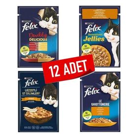 Felix Tavuk Paketi Tavuklu Karışık 12 Adet Yetişkin Kedi Yaş Maması