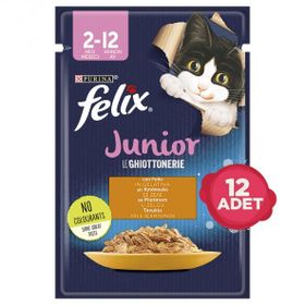 Felix Tavuklu Etli Pouch Yavru Kedi Yaş Mama Konserve 12 x 85 gr Yavru Kedi Yaş Mama Konserve