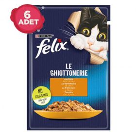 Felix Tavuklu Pouch Yetişkin Kedi Yaş Mama Konserve 6 x 85 gr Kedi Yaş Mama Konserve