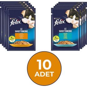 Felix Tavuklu & Ton Balıklı Karışık 85 gr x 10 Adet Yetişkin Kedi Yaş Maması