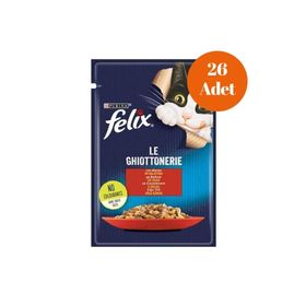 Felix Taze Sığır Etli Jöleli Pouch 26x85 gr Yetişkin Konserve Kedi Maması