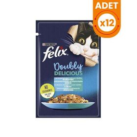 Felix Taze Somon ve Sardalya Jöleli Pouch 12x85 gr Yetişkin Yaş Kedi Maması