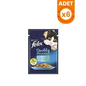 Felix Taze Somon ve Sardalya Jöleli Pouch 6x85 gr Yetişkin Yaş Kedi Maması