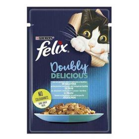 Felix Taze Somon ve Sardalya Jöleli Pouch 85 gr Yetişkin Yaş Kedi Maması