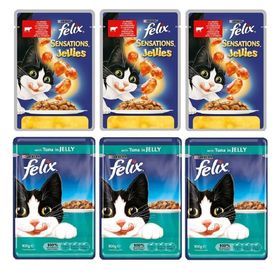 Felix Ton Balıklı X3 Sığır Etli Domatesli X3 Kedi Yaş Mama