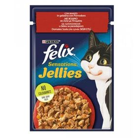 Felix/Purina Sensation Sığır Etli ve Domatesli Jel Pouch 85 gr Yetişkin Kedi Konservesi