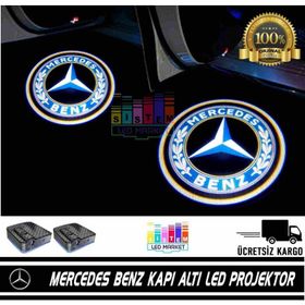 Femex Mercedes-Benz Araçlar İçin Pilli Yapıştırmalı Kapı Altı Led Logo