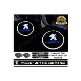 Femex Peugeot Araçlar İçin Pilli Yapıştırmalı Kapı Altı Led Logo